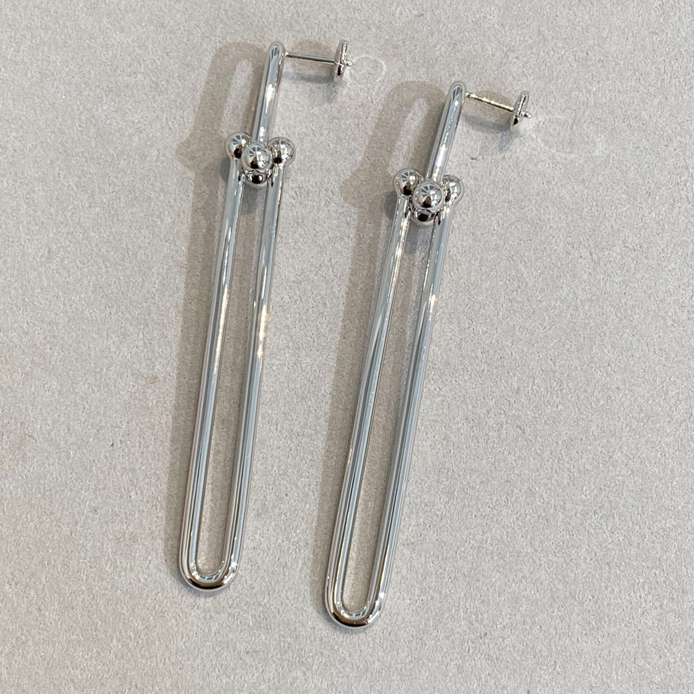 TIFFANY HARDWEAR DOUBLE LONG LINK EARRINGS