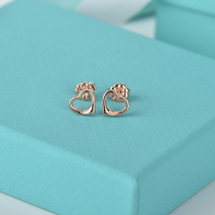 TIFFANY OPEN HEART STUD EARRINGS