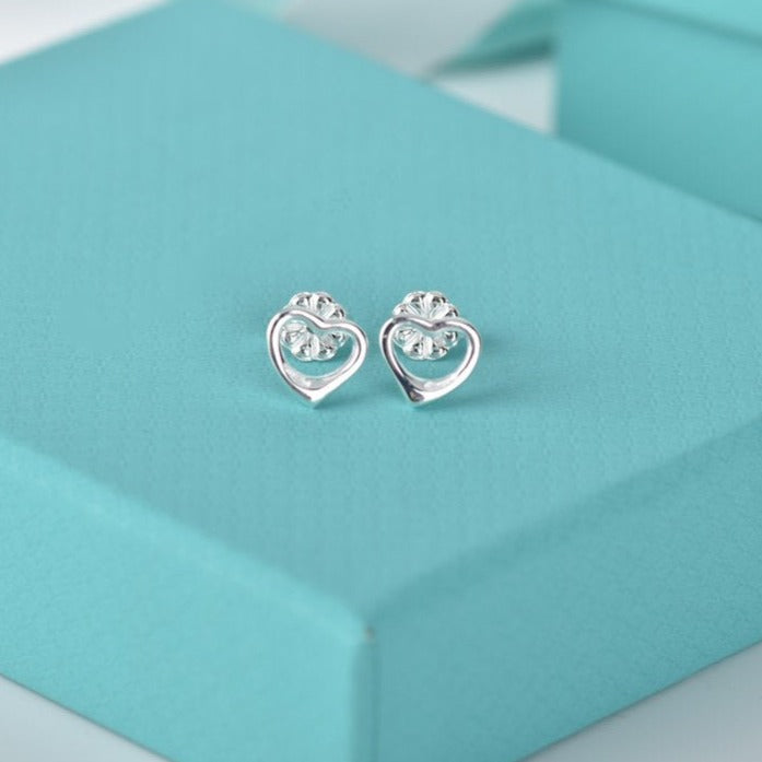 TIFFANY OPEN HEART STUD EARRINGS