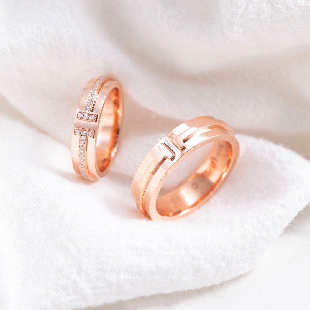 TIFFANY T PINK GOLD RING
