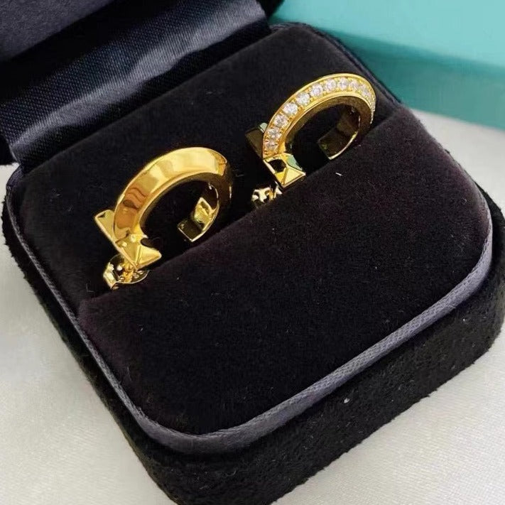 TIFFANY T1 HOOP DIAMOND EARRINGS