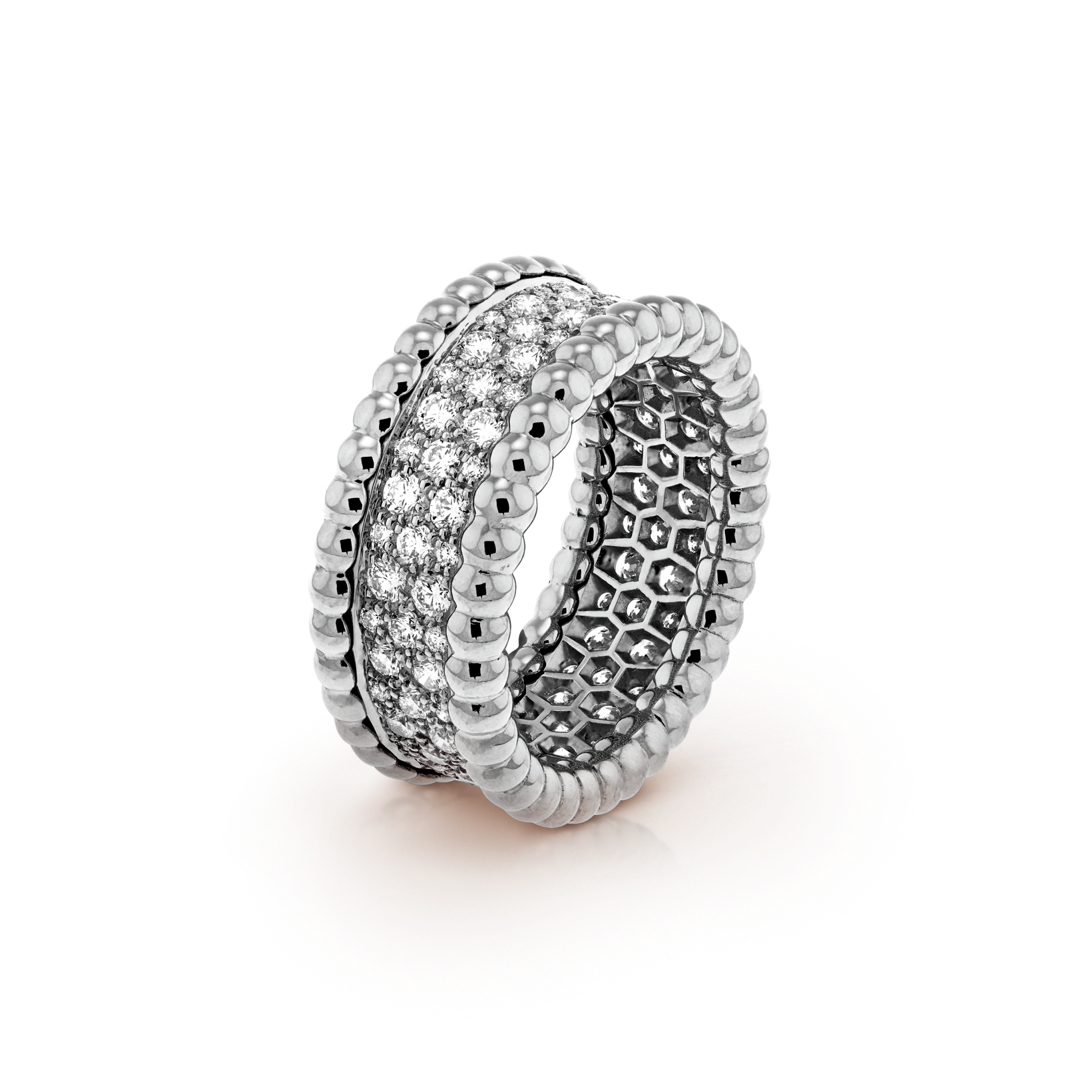 Van Cleef & Arpels PERLEE 3 ROWS DIAMONDS RING