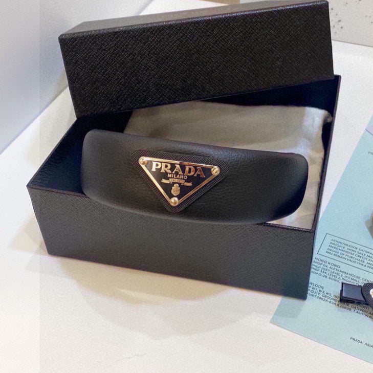 PRADA THICK HEADBAND IN BLACK CALFSKIN 730963