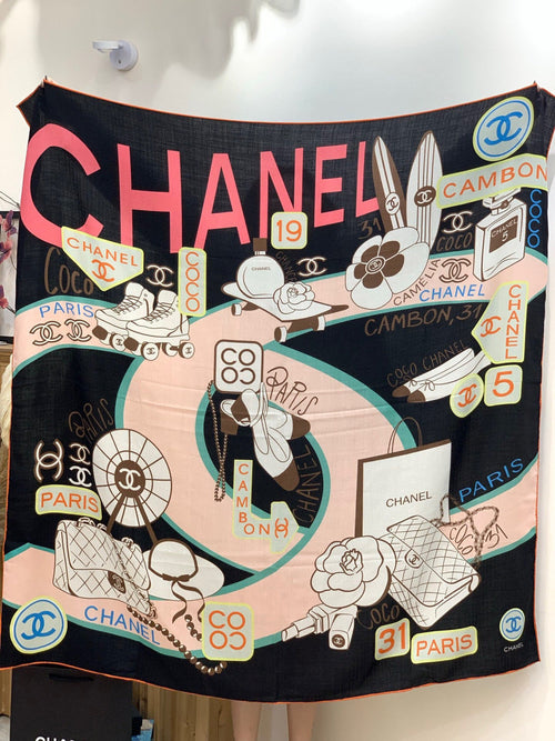 CHANEL 25S SCARF 135 IN CASHMERE 991653