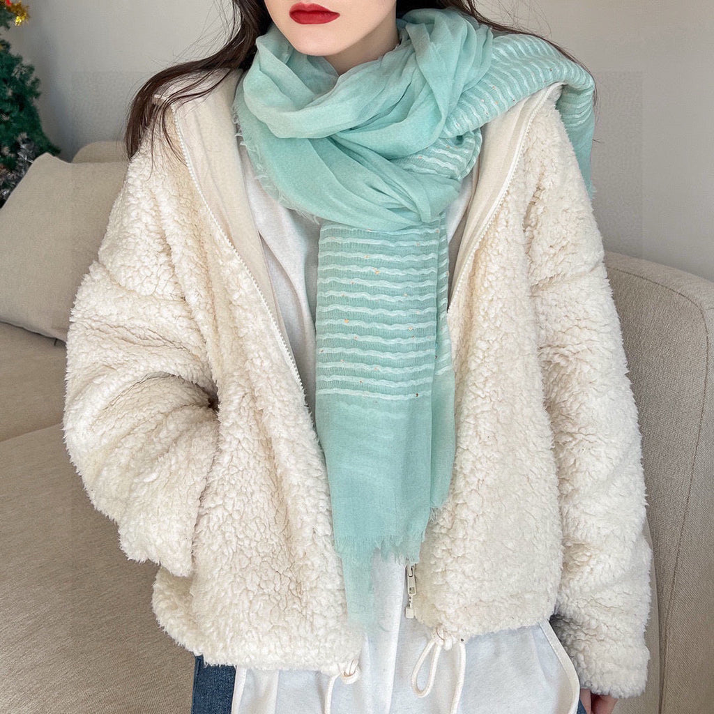 CHANEL 25S SCARF 200 IN CASHMERE VELVET 735755