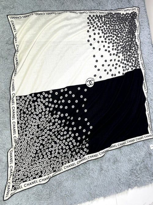 CHANEL 25S SCARF 140 IN CASHMERE SILK 702020